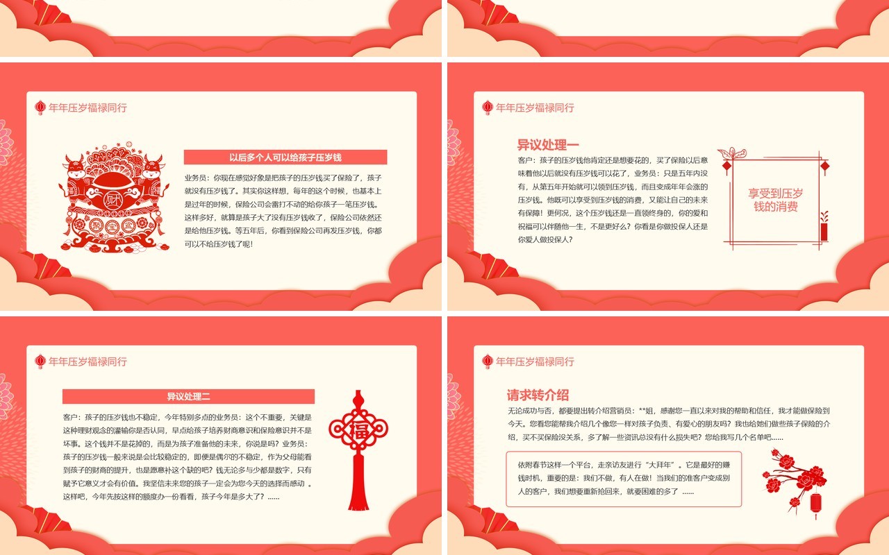 年年压岁福禄同行人人收入三万元春节早会专题片动态PPT模板
