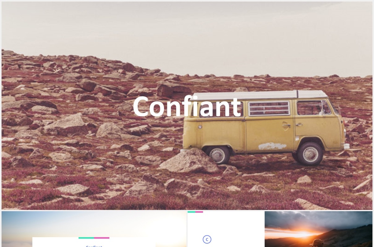 户外旅游展示宣传PPT模板confiant clean simple powerpoint template
