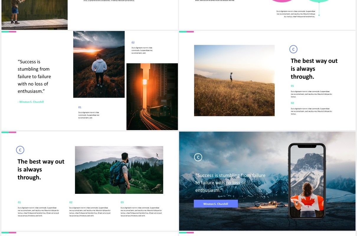 户外旅游展示宣传PPT模板confiant clean simple powerpoint template