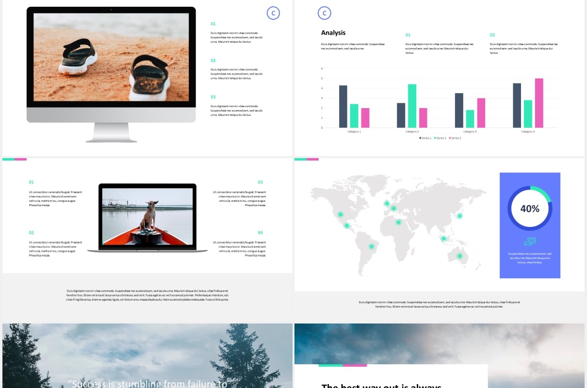 户外旅游展示宣传PPT模板confiant clean simple powerpoint template