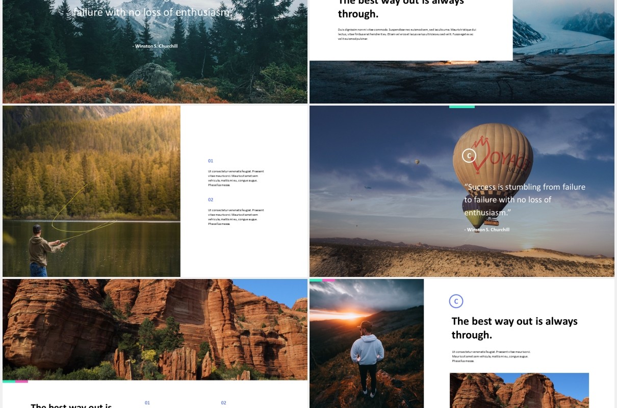 户外旅游展示宣传PPT模板confiant clean simple powerpoint template
