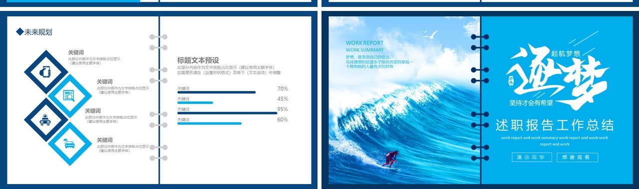 述职报告工作总结动态PPT模板