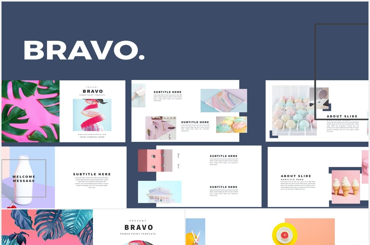创意作品展示PPT模板Bravo - Powerpoint