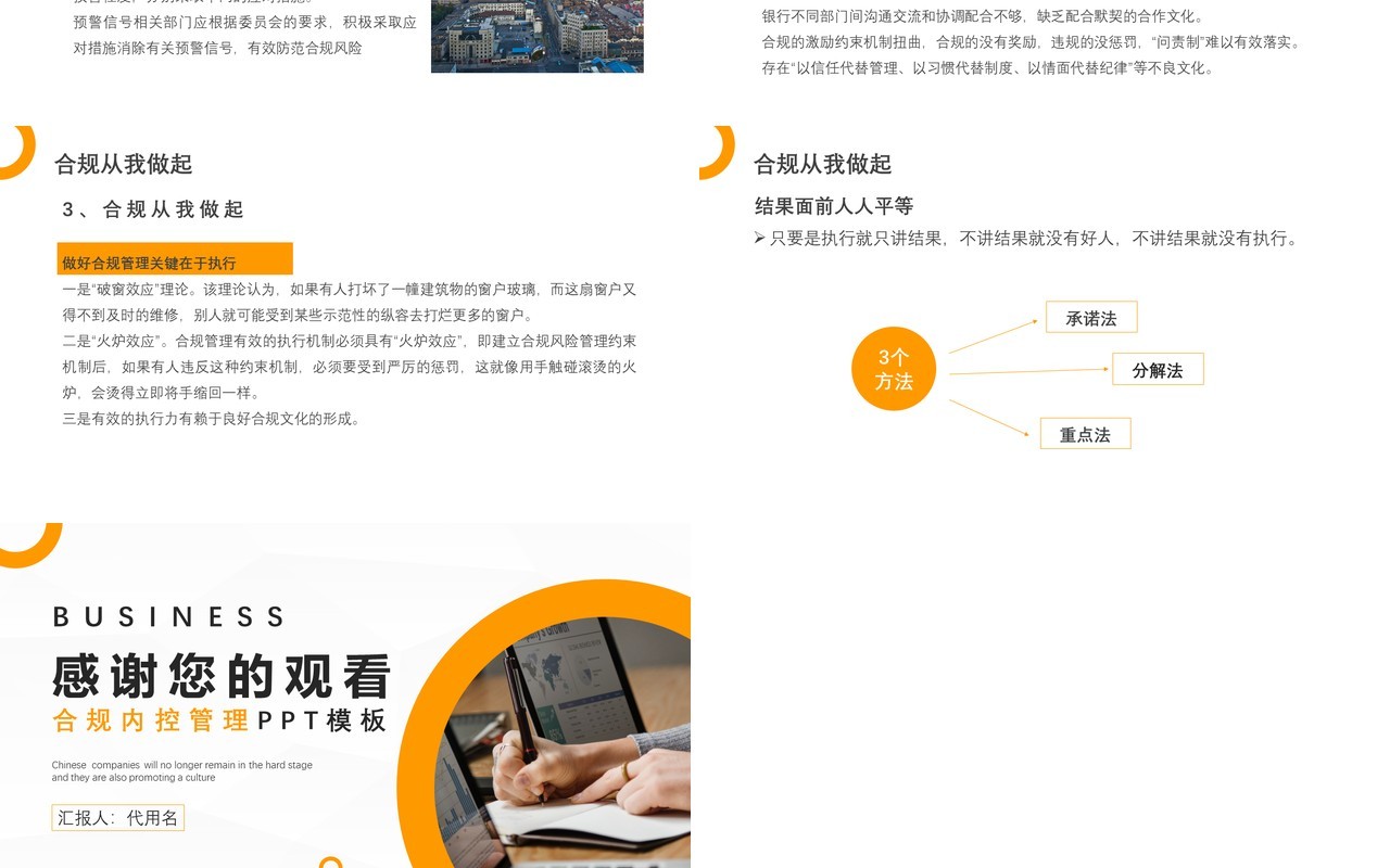 简洁银行员工培训合规内控管理知识PPT模板