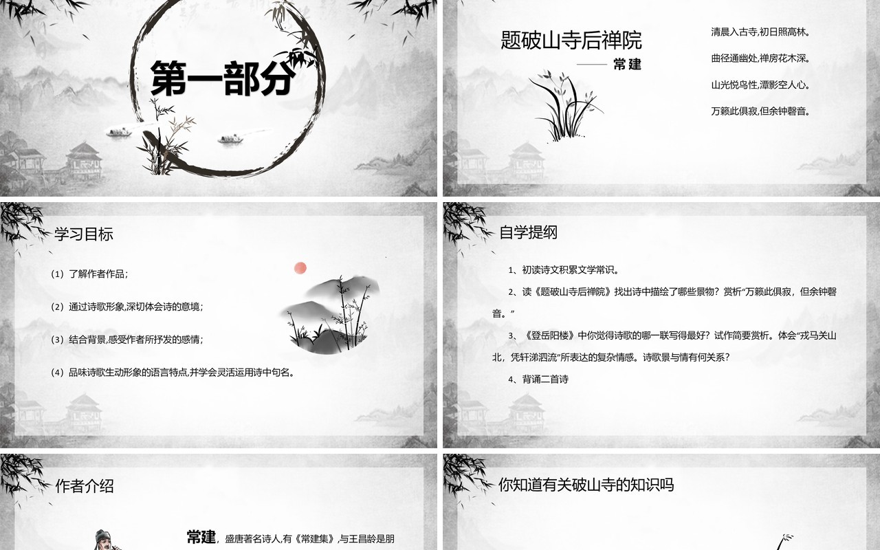 部编版八年级语文下册题破山寺后禅院课件PPT模板