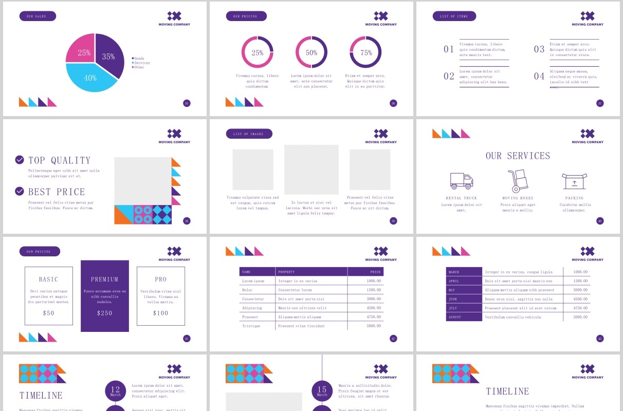 搬家公司宣传介绍PPT版式模板Moving Company PowerPoint Presentation Template