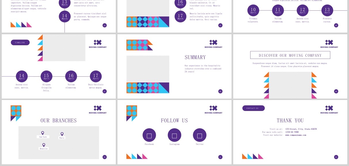 搬家公司宣传介绍PPT版式模板Moving Company PowerPoint Presentation Template