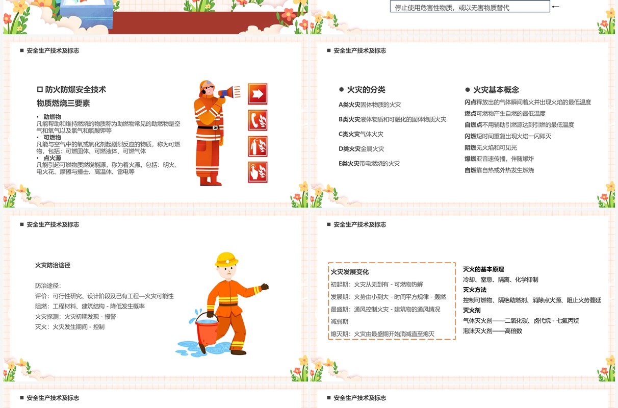 橙色卡通风燃气安全知识培训PPT模板