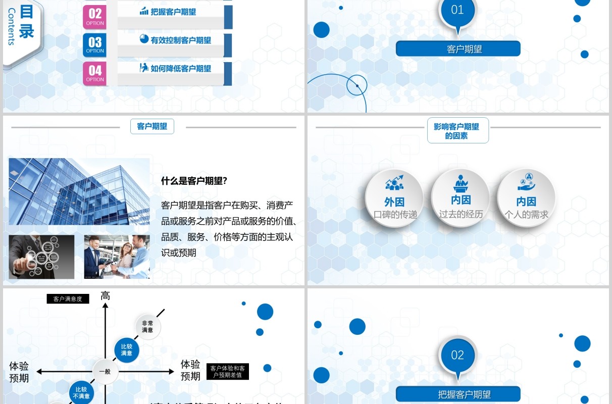 红蓝色时尚微粒体信息图表客户关系管理培训课件ppt模板