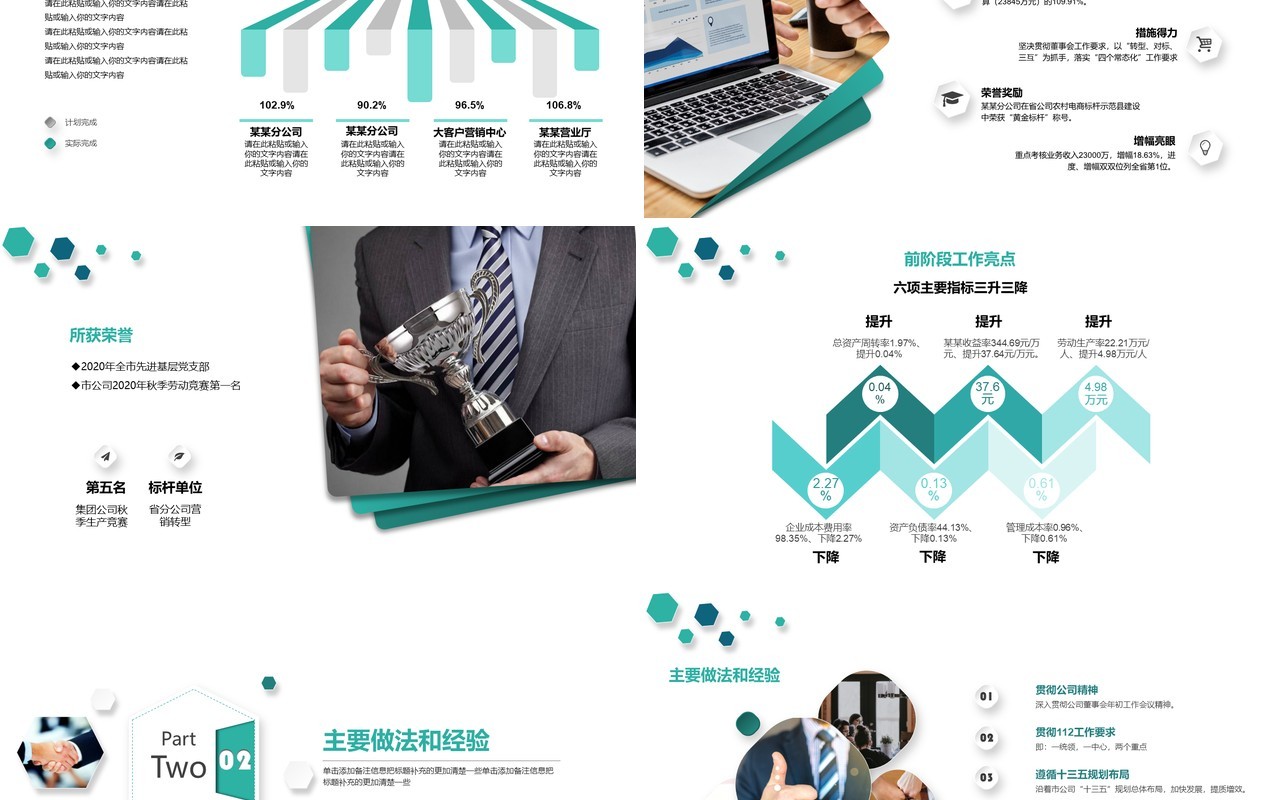 简约公司年终工作汇报总结计划PPT模板
