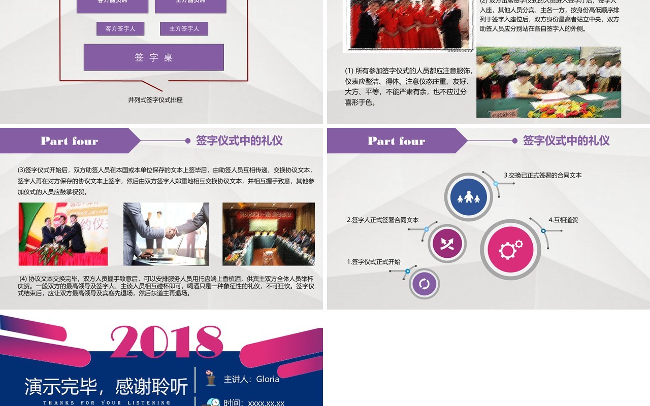 实用商务洽谈会议谈判座位礼仪培训PPT模板