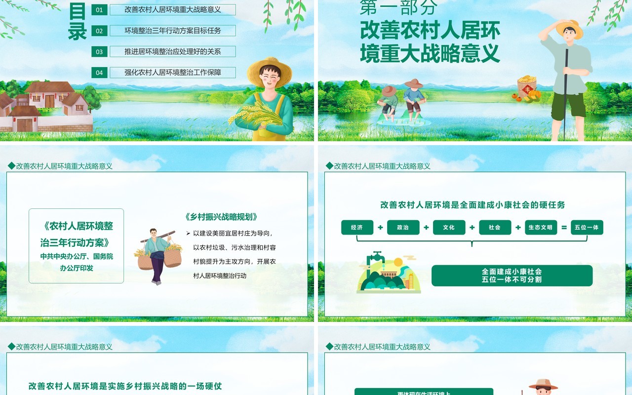 搞好农村人居环境建设美丽宜居乡村动态PPT模板