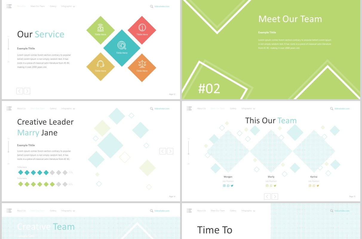 简洁公司介绍项目产品简介PPT模板版式设计Sidewinder Powerpoint Template