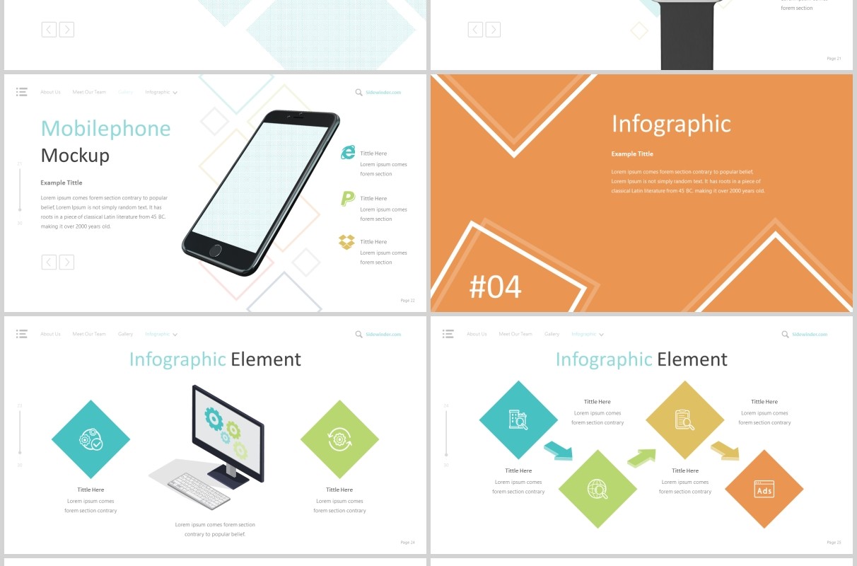 简洁公司介绍项目产品简介PPT模板版式设计Sidewinder Powerpoint Template