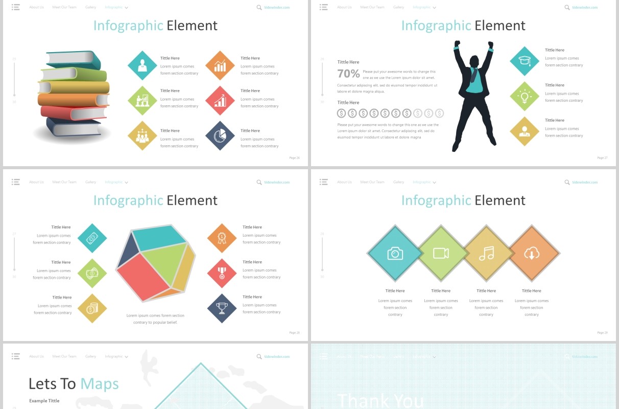 简洁公司介绍项目产品简介PPT模板版式设计Sidewinder Powerpoint Template