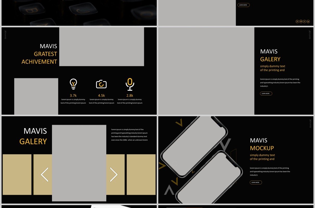 深色创意商业项目计划公司介绍产品展示PPT模板版式设计Mavis   Powerpoint Template