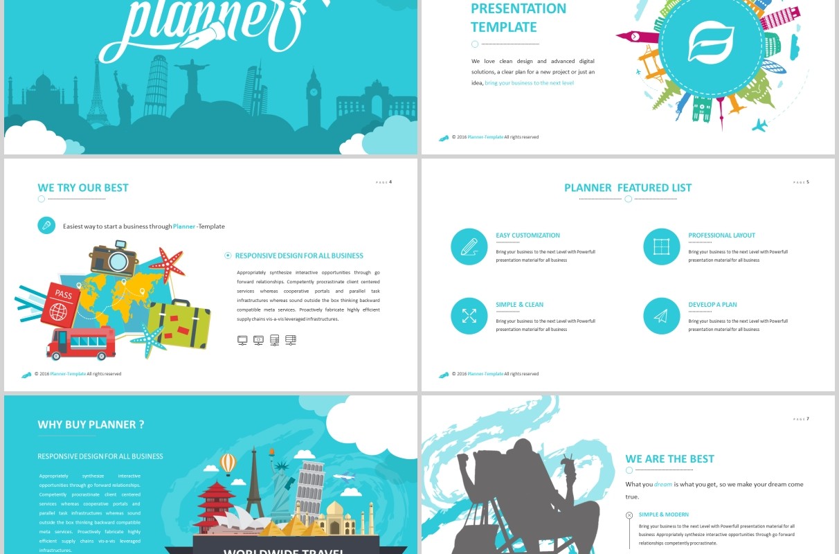 高端旅游项目计划书PPT模板信息图表Travel Powerpoint Template