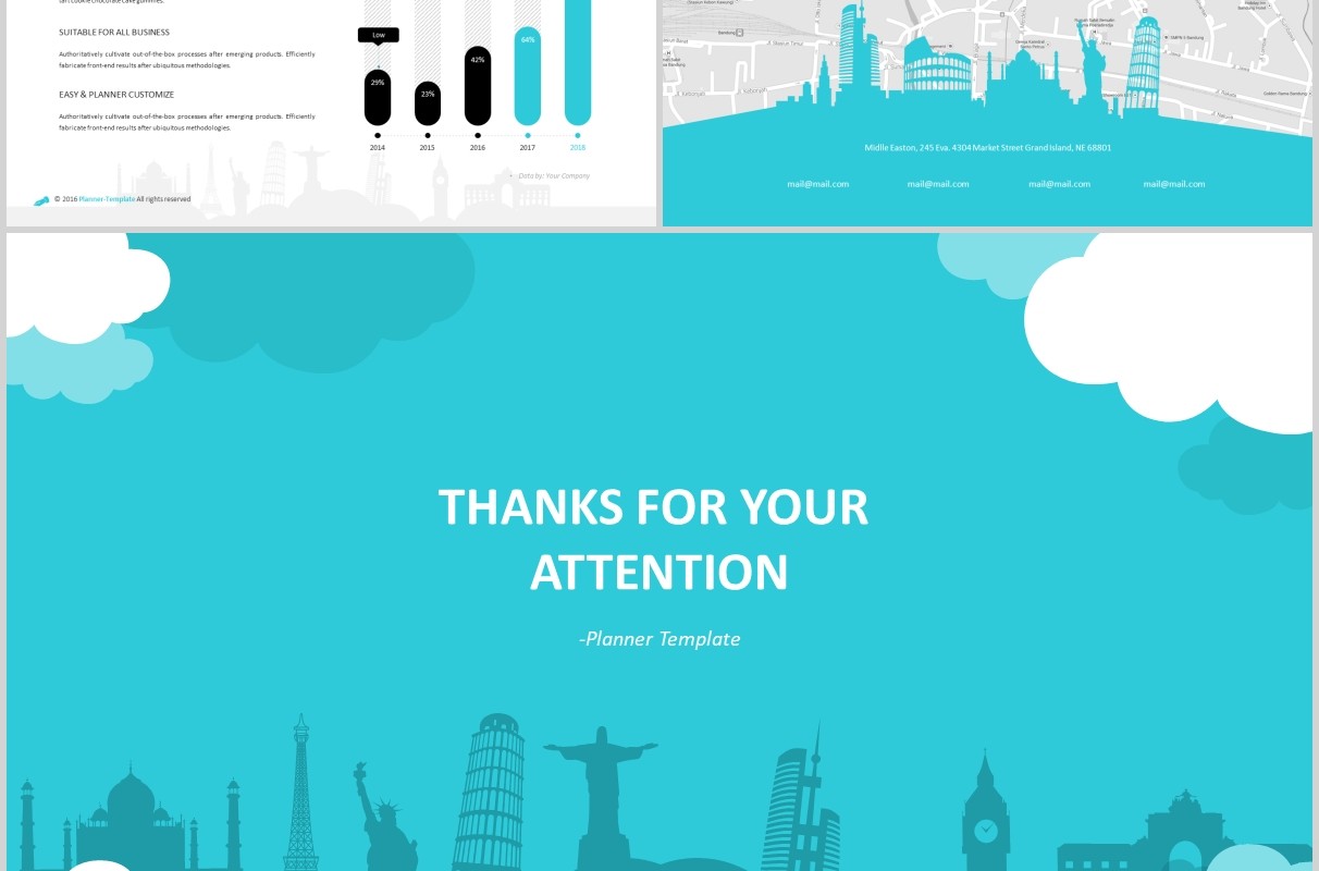 高端旅游项目计划书PPT模板信息图表Travel Powerpoint Template