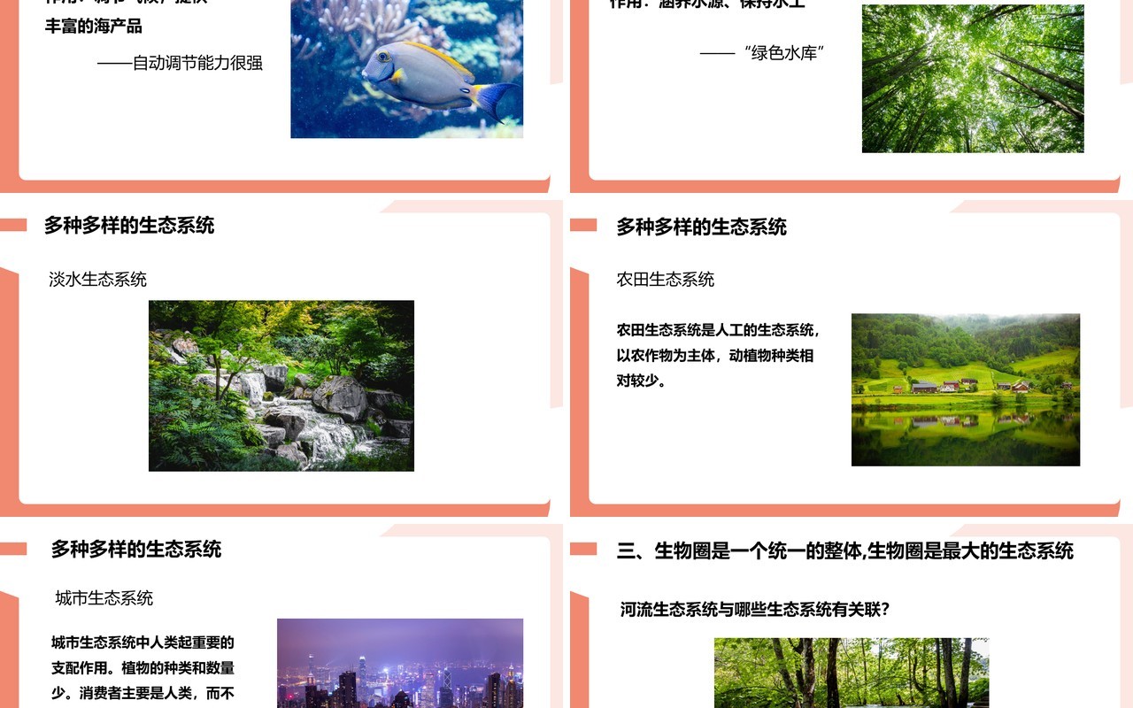 部编版七年级生物上册生物圈是最大的生态系统课件PPT模板