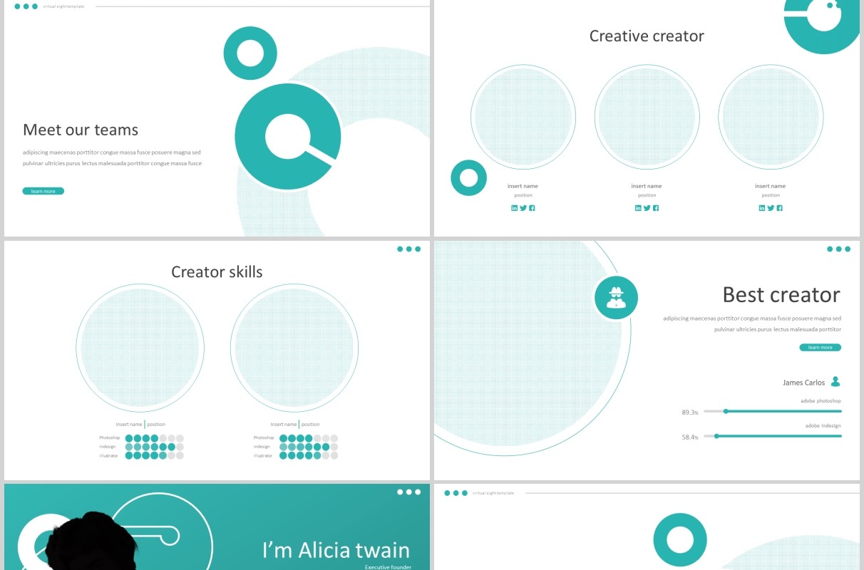 企业介绍公司宣传产品项目策划PPT模板版式设计Virtual Eight Powerpoint Template