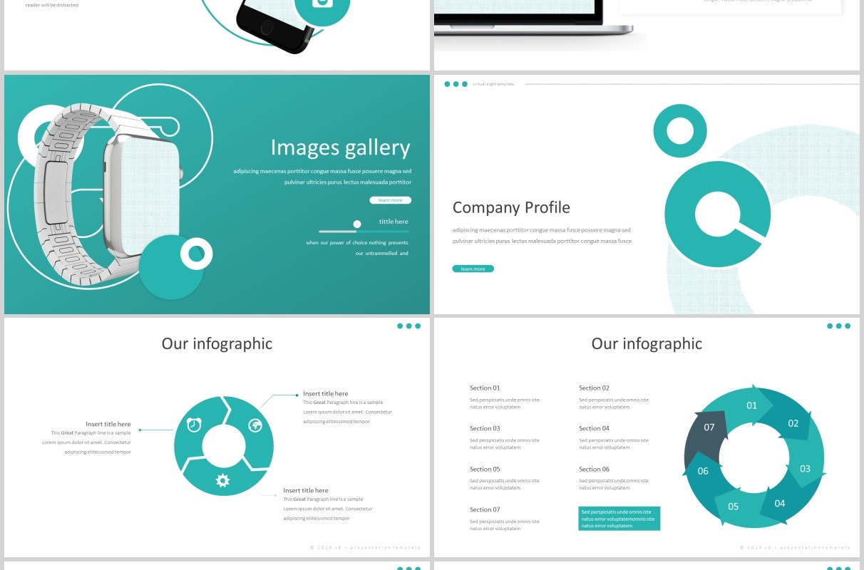 企业介绍公司宣传产品项目策划PPT模板版式设计Virtual Eight Powerpoint Template