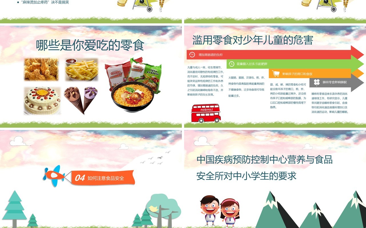 中学生食品安全教育班会PPT模板