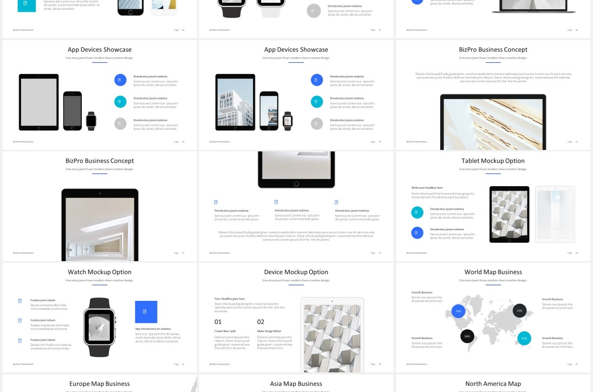 简约商务工作汇报计划总结报告PPT模板BizPro Powerpoint Proposal Template Presentation