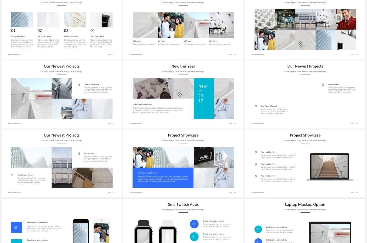 简约商务工作汇报计划总结报告PPT模板BizPro Powerpoint Proposal Template Presentation