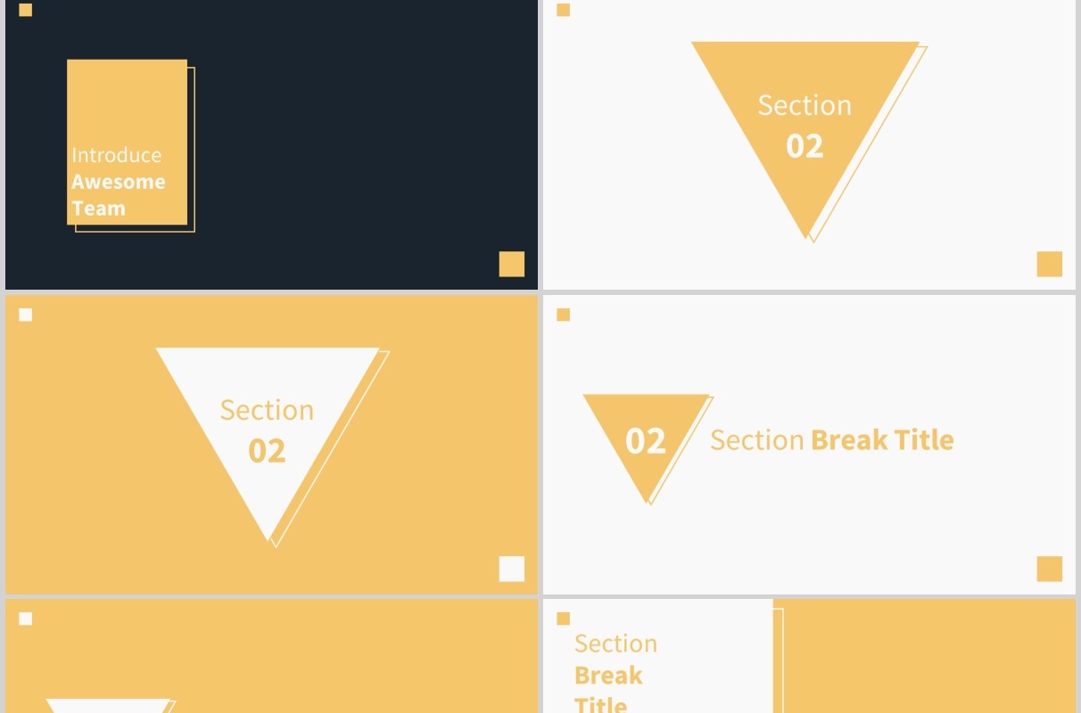 黄色简洁公司简介产品项目介绍PPT模板版式设计mnmls Powerpoint Presentation Template