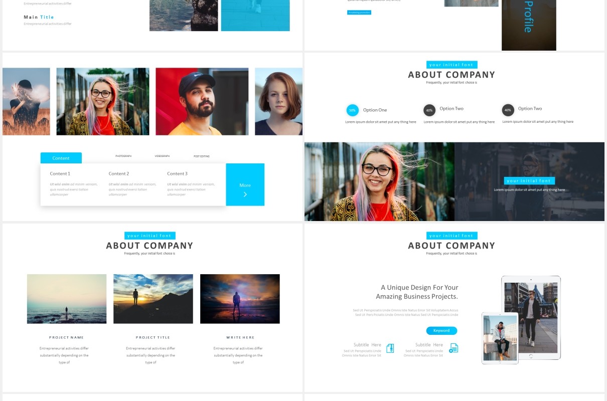 国外简约图表PPT模板impression powerpoint template