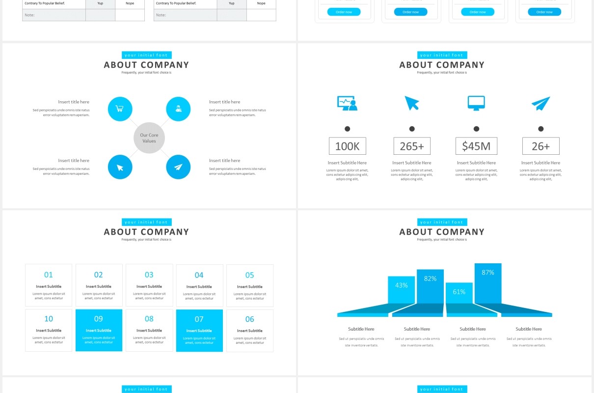 国外简约图表PPT模板impression powerpoint template