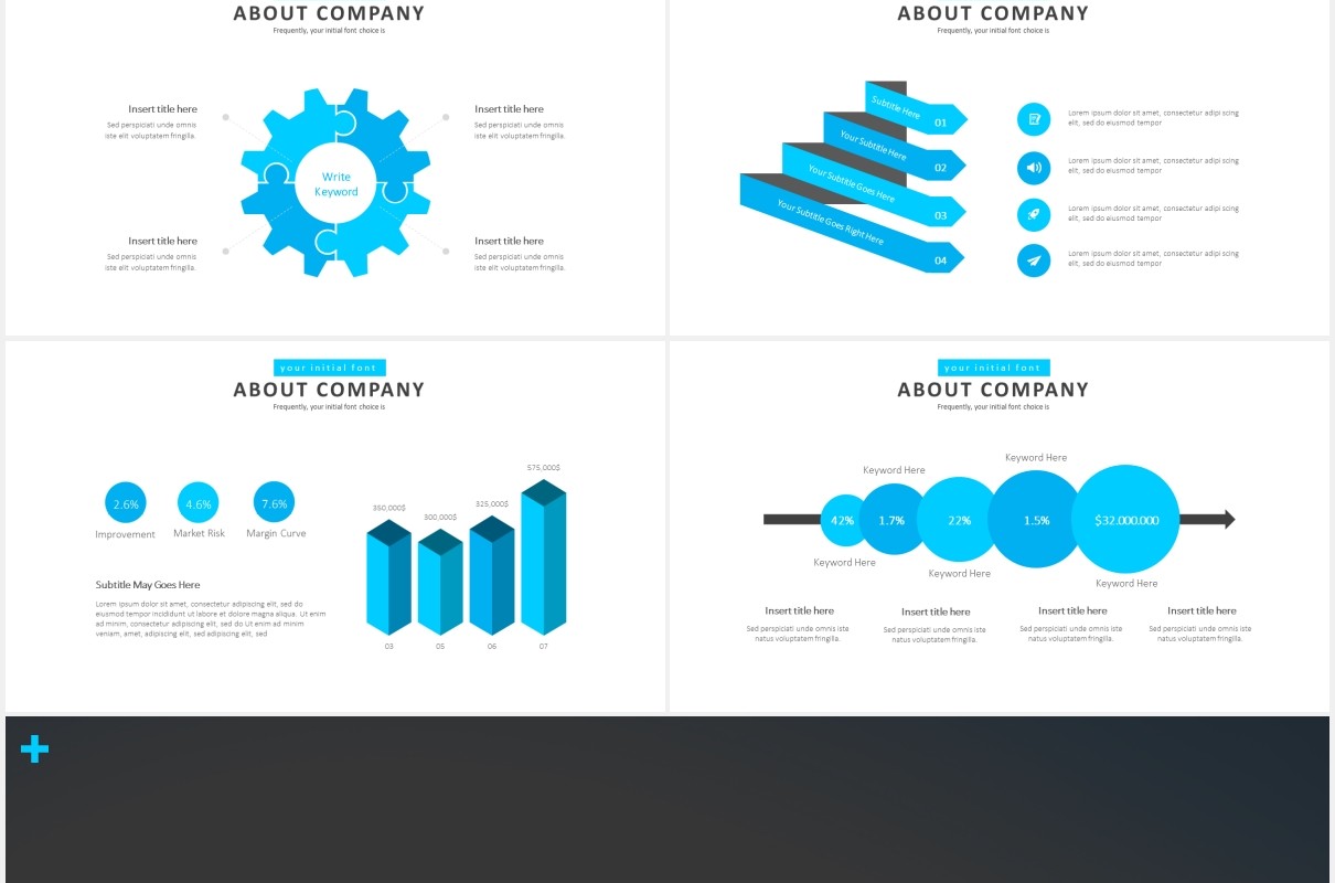 国外简约图表PPT模板impression powerpoint template