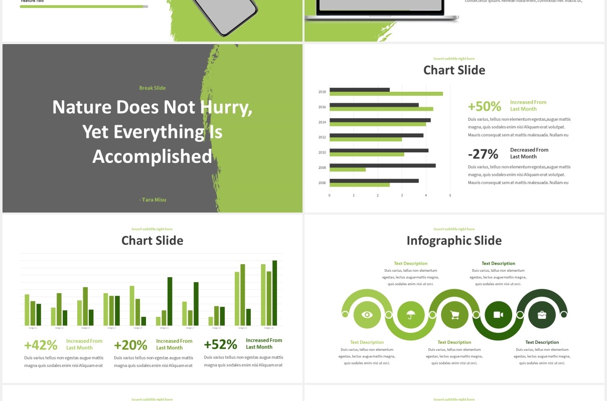 绿色大自然图片排版设计PPT模板Frigus - Nature Powerpoint Template
