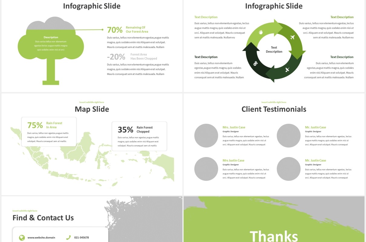 绿色大自然图片排版设计PPT模板Frigus - Nature Powerpoint Template
