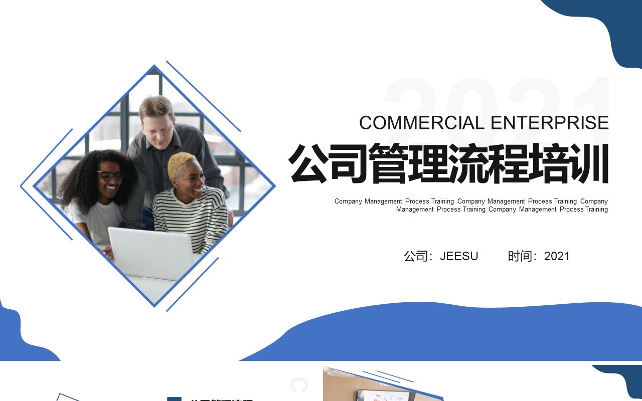 简约商务风公司管理流程培训PPT模板