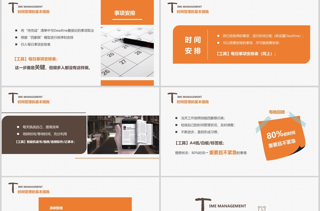 时间管理员工培训课件PPT模板