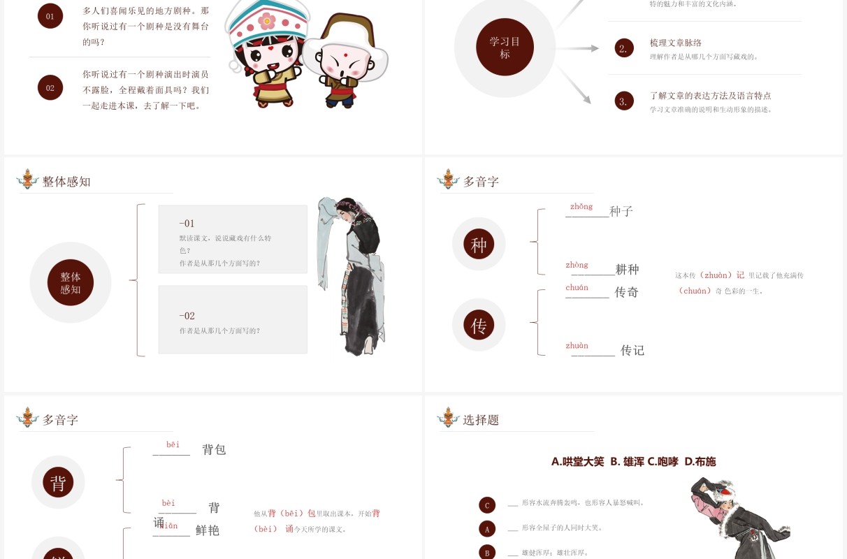 部编版六年级语文下册藏戏课件PPT模板