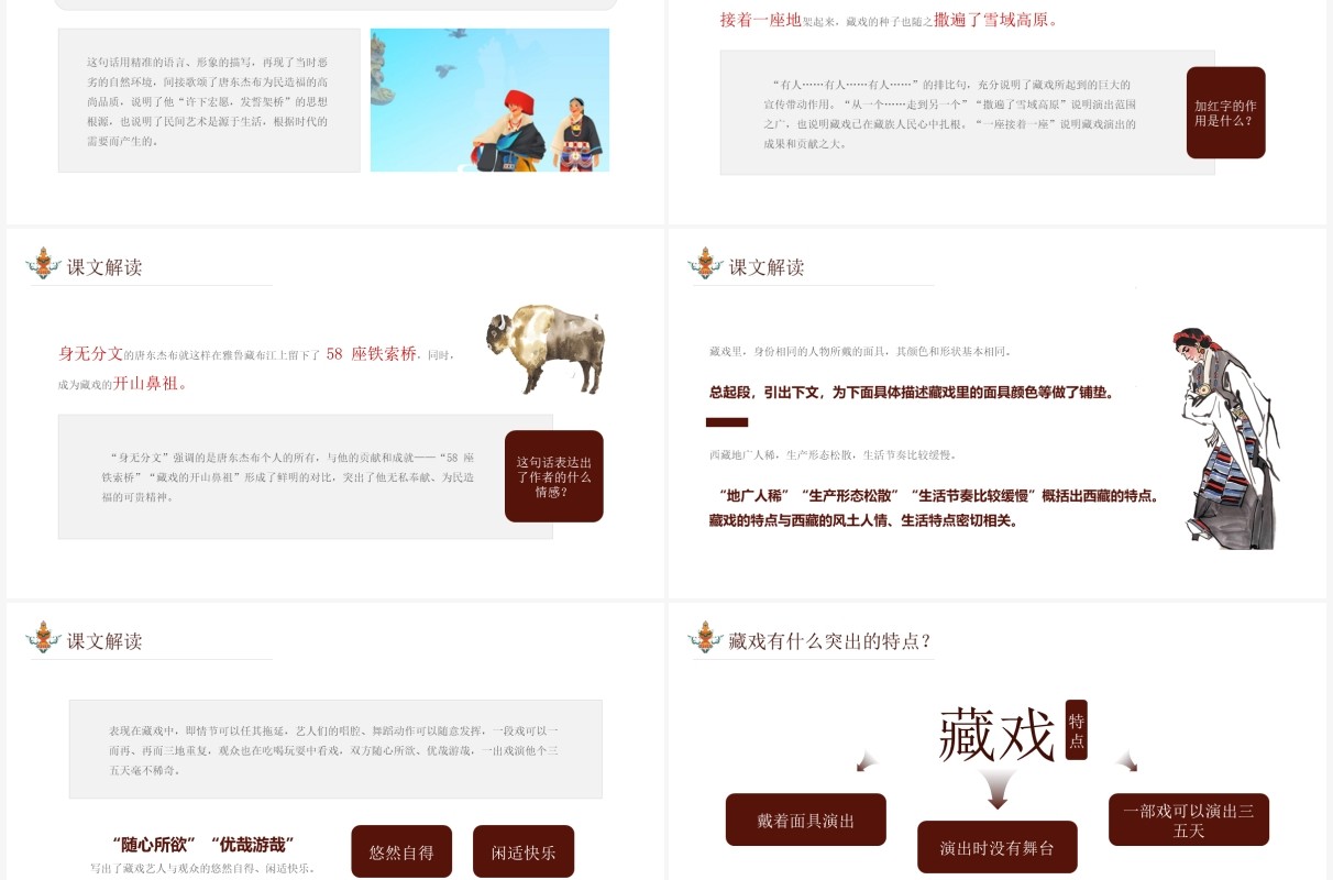 部编版六年级语文下册藏戏课件PPT模板