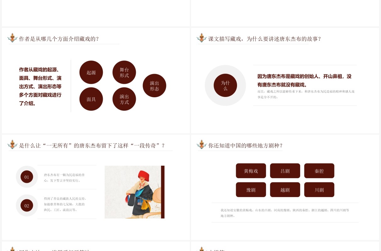 部编版六年级语文下册藏戏课件PPT模板
