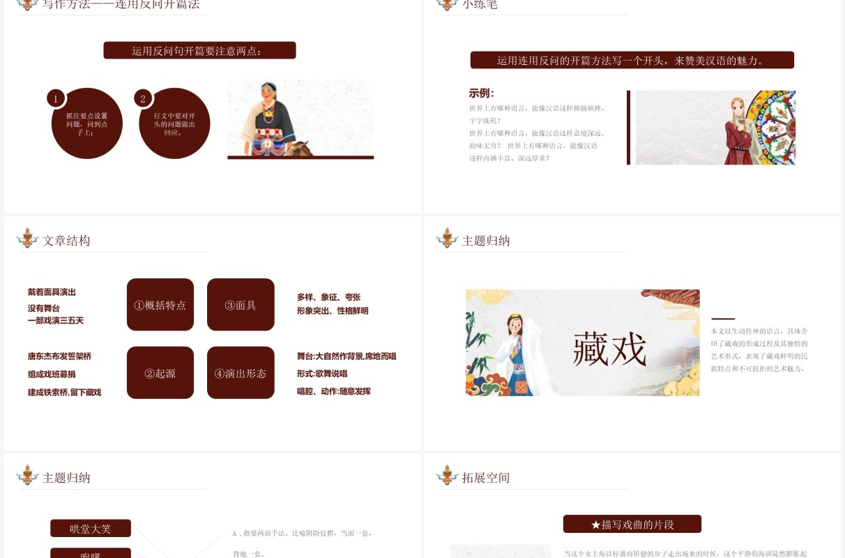 部编版六年级语文下册藏戏课件PPT模板