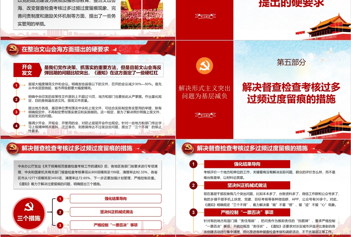 关于解决形式主义突出问题为基层减负微党课PPT模板