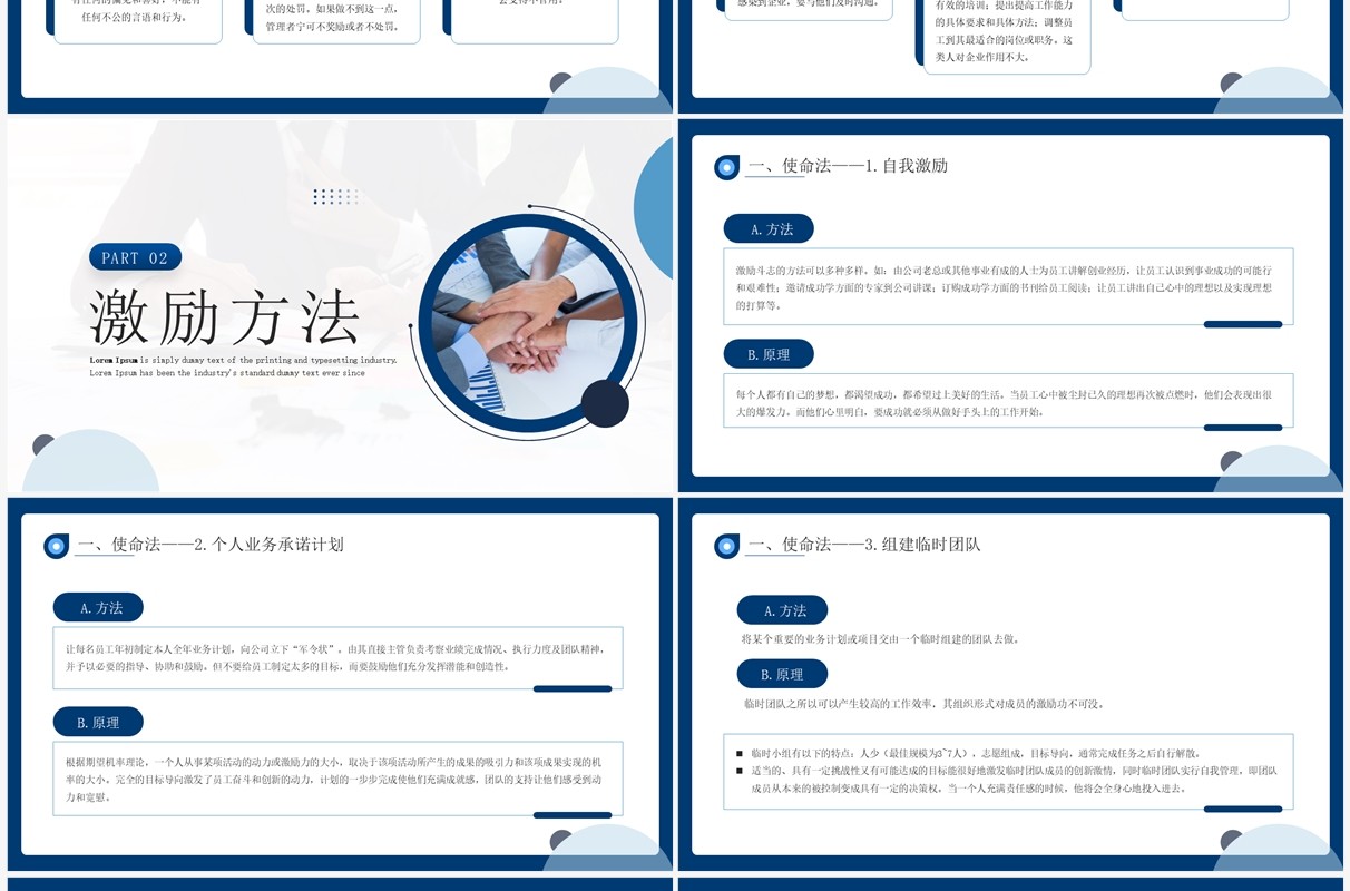 蓝色商务风企业员工激励培训PPT模板