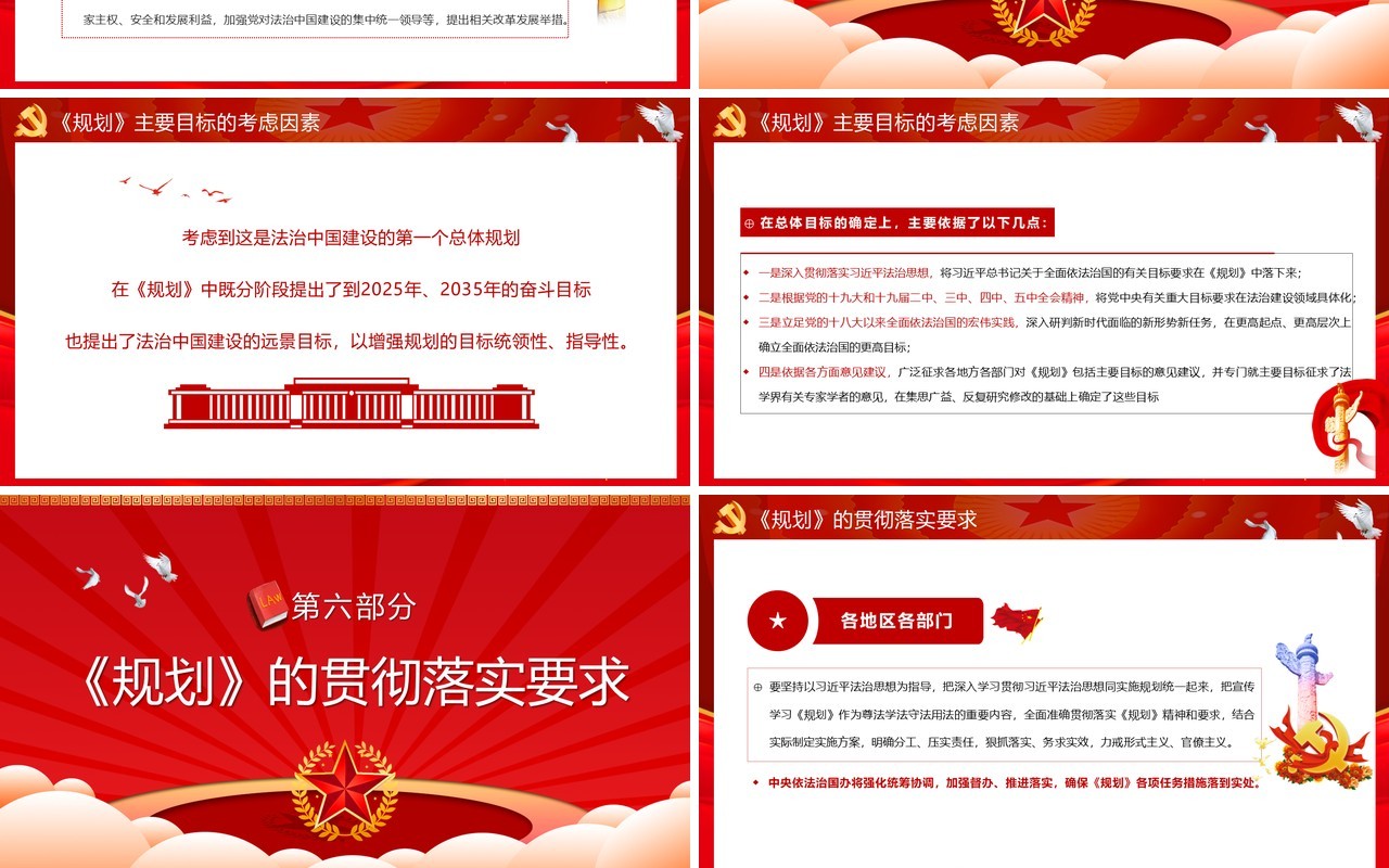 红色法治中国建设规划重点内容解读党政党建PPT模板