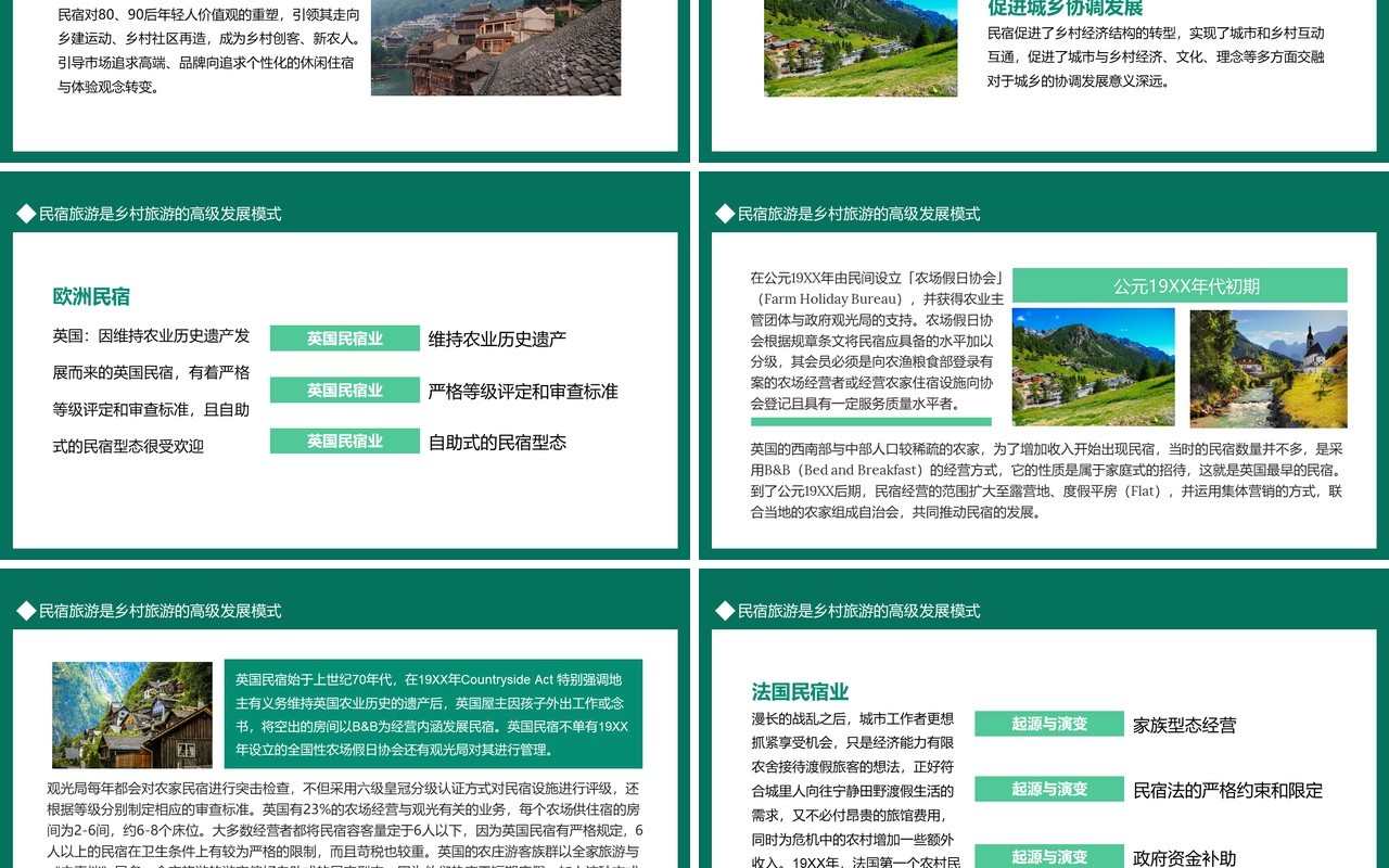 民宿乡村旅游发展新模式动态PPT模板