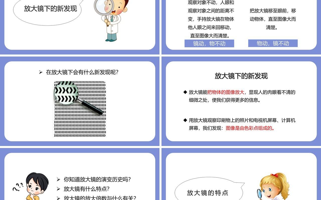 教科版六年级科学下册放大镜课件PPT模板