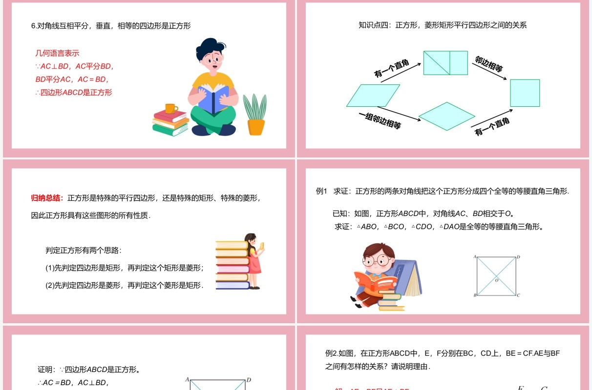 部编版八年级数学下册正方形课件PPT模板