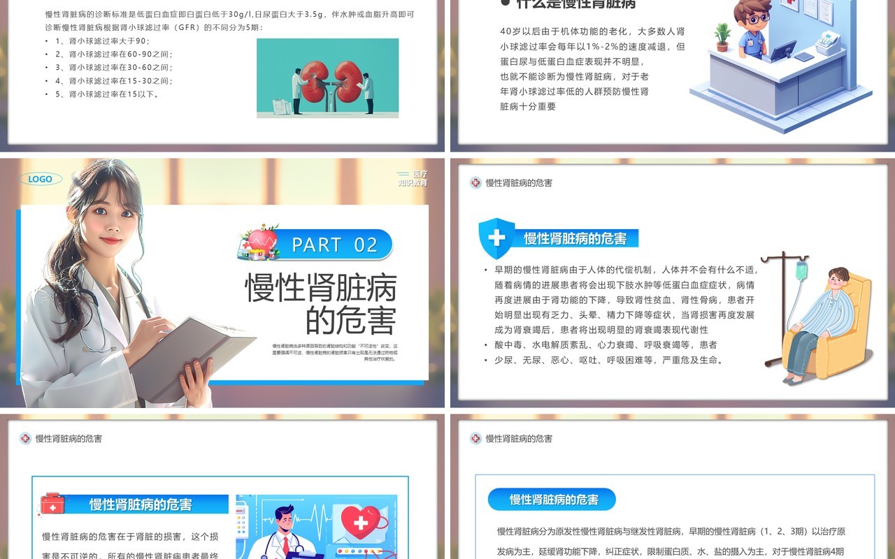 蓝色卡通风慢性病多的是你不知道的事PPT模板