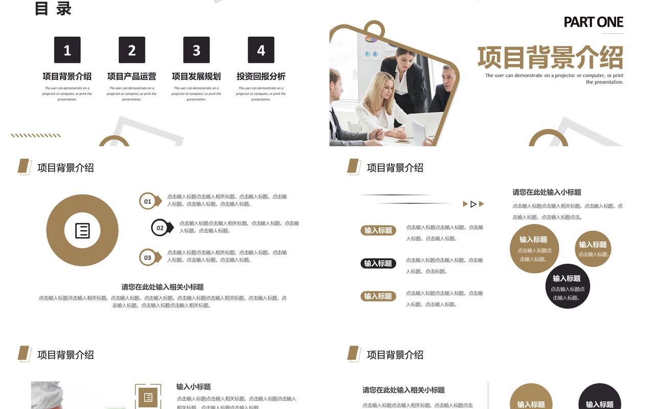 棕色商务商业融资计划书通用PPT模板