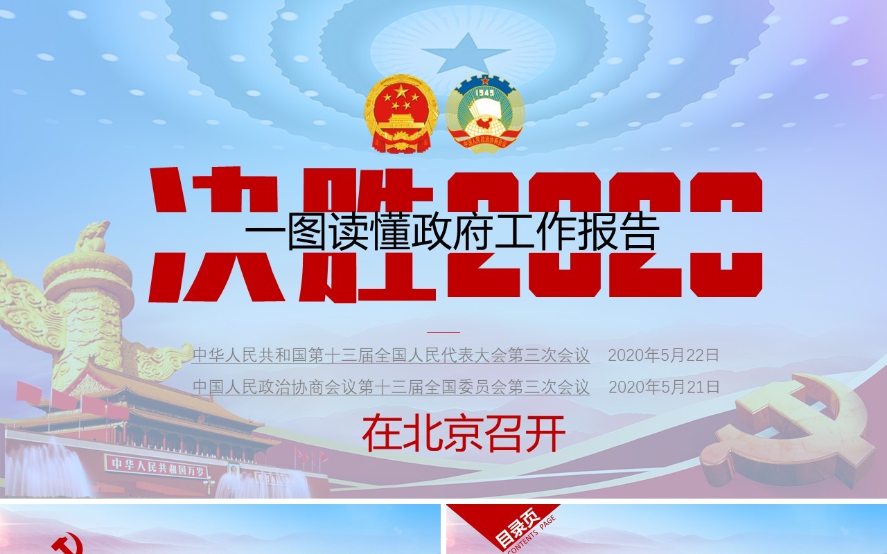 政府工作报告全国两会解读学习PPT党建模板
