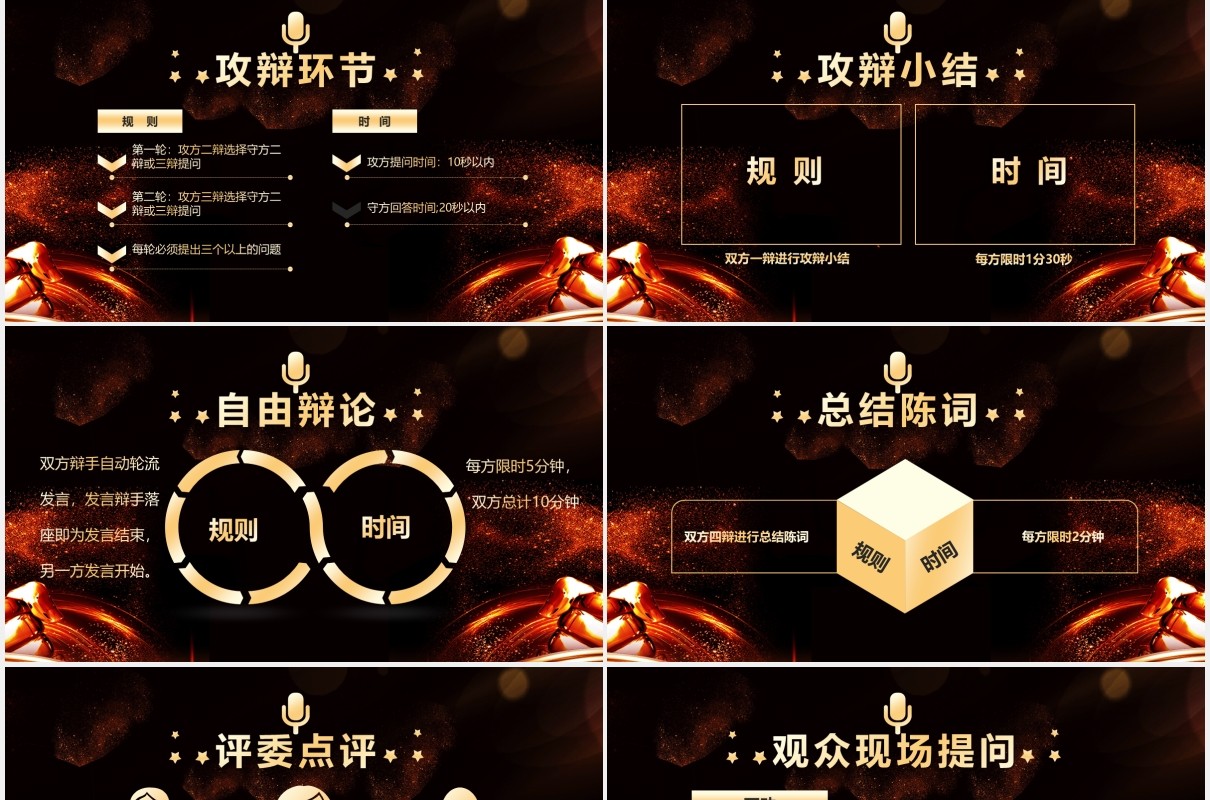 黑金色创意辩论大赛PPT模板